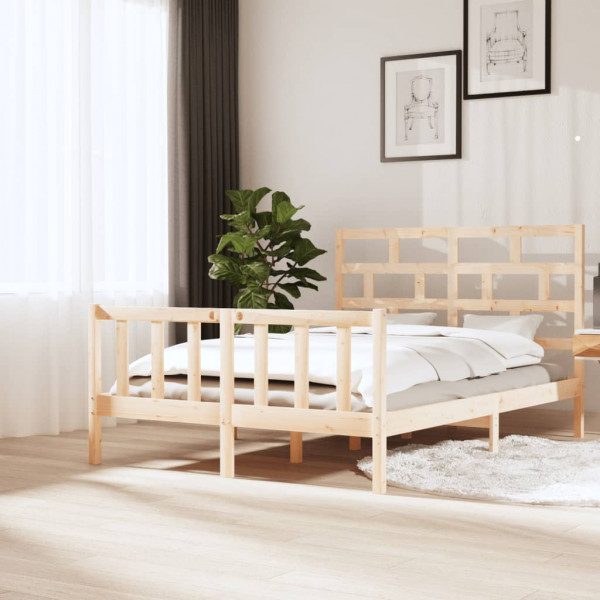 Estrutura de cama em madeira maciça de pinho 150x200 cm D