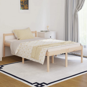 Estructura de cama madera maciza pequeña doble 120x190 cm D