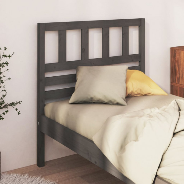 Cabeça de cama madeira maciça de pinho cinza 106x4x100 cm D