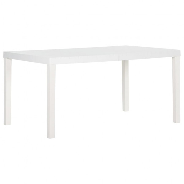 Mesa de jardín PP blanco 150x90x72 cm D