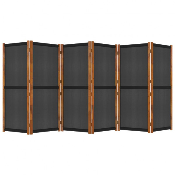 Biombo divisor de 6 paneles negro 420x180 cm D