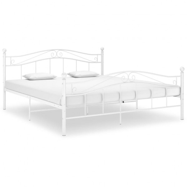 Estructura de cama de metal blanca 160x200 cm D