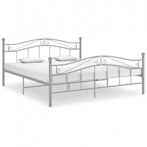 Estrutura de cama de metal cinza 160x200 cm D