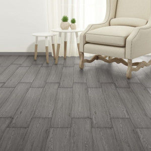 Lamas para suelo de PVC autoadhesivas gris oscuro 2.51 m² 2 mm D