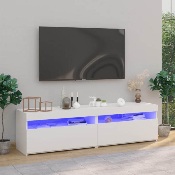 Móveis de TV com luzes LED 2 unidades brancas 75x35x40 cm D