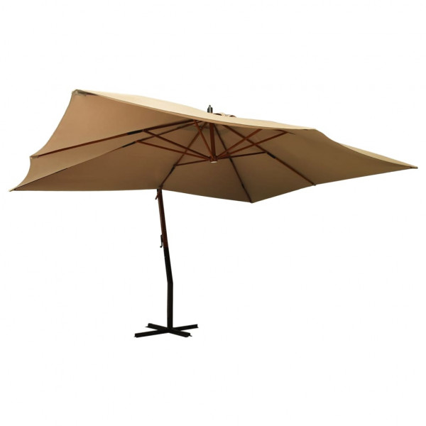 Guarda-chuva lateral cantilever com haste de madeira cinza 400x300 cm D