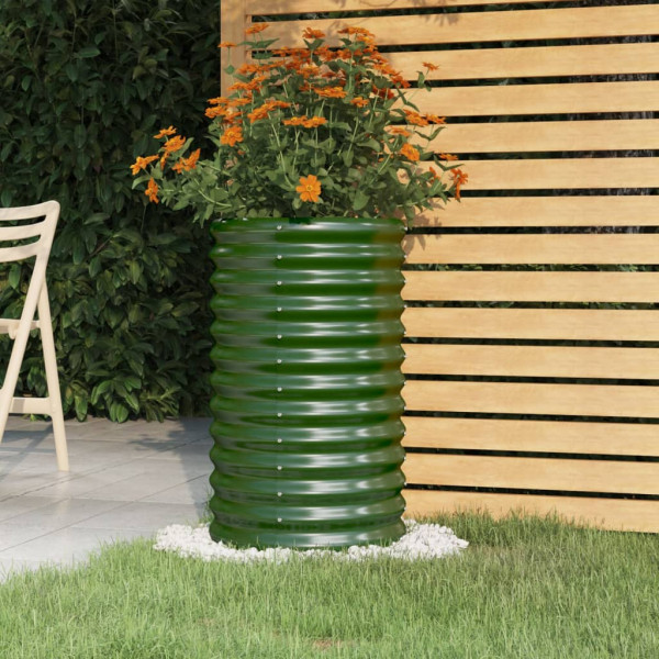 Jardinera de acero con recubrimiento en polvo verde 40x40x68 cm D