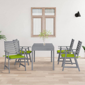 Sillas de comedor jardín con cojines 4 uds madera maciza acacia D