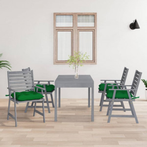 Sillas de comedor jardín con cojines 4 uds madera maciza acacia D