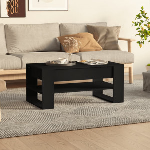 Mesa de centro madera contrachapada negro 102x55x45 cm D