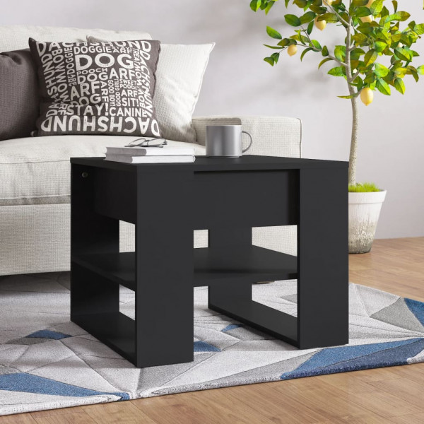 Mesa de centro madera contrachapada negro 55.5x55x45 cm D