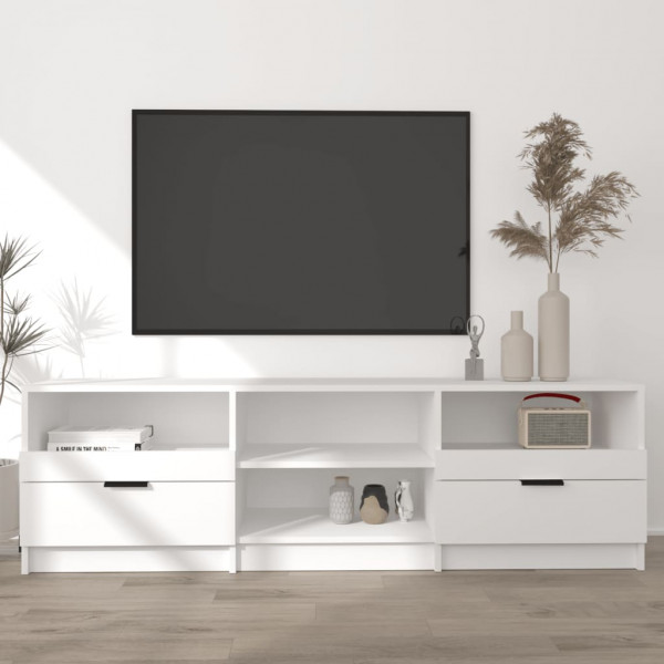 Mueble para TV madera contrachapada blanco 150x33.5x45 cm D