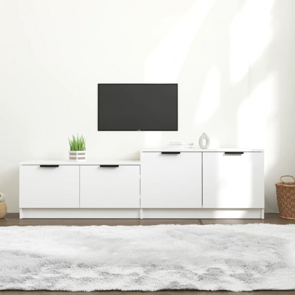 Mueble para TV madera contrachapada blanco 158.5x36x45 cm D