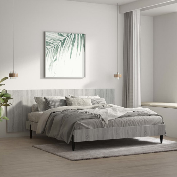 Cabecero pared madera contrachapada gris Sonoma 240x1.5x80 cm D