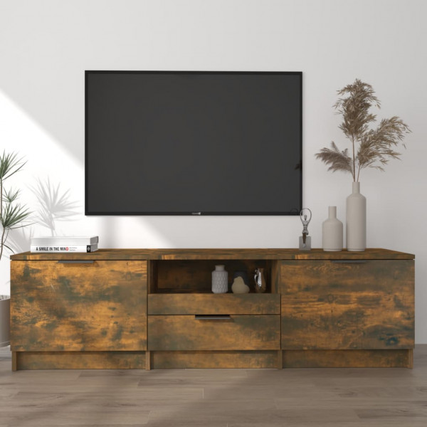 Mueble para TV madera contrachapada roble ahumado 140x35x40cm D