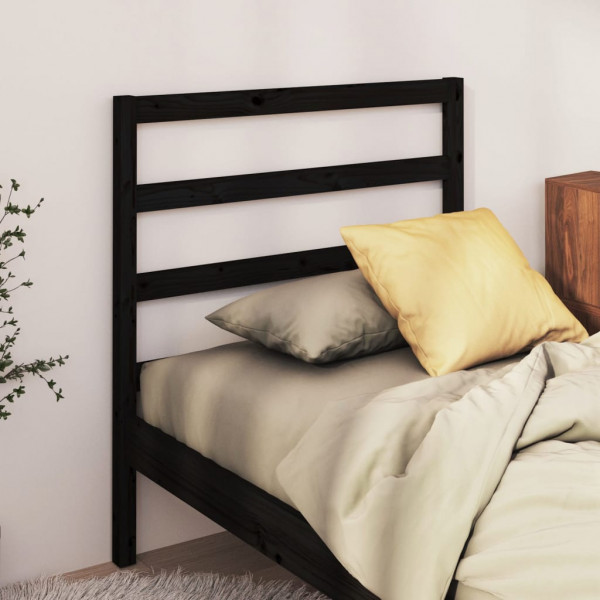 Cabecero de cama madera maciza de pino negro 81x4x100 cm D