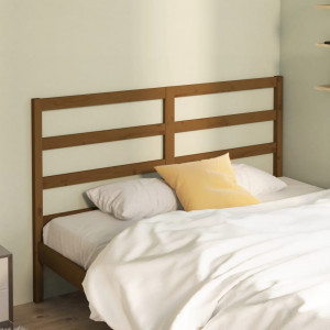 Cabecero de cama madera maciza de pino marrón miel 146x4x100 cm D