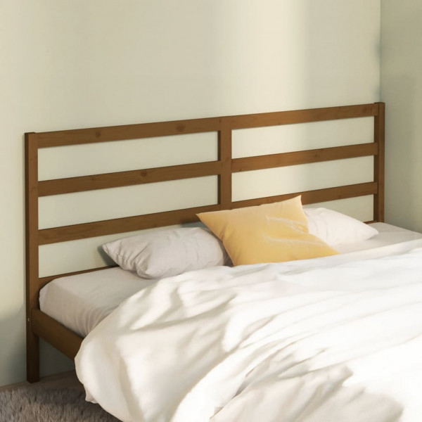 Cabecero de cama madera maciza de pino marrón miel 186x4x100 cm D