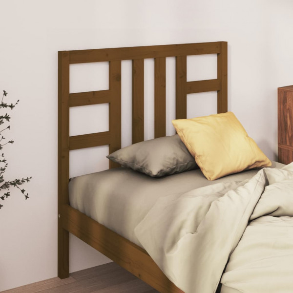 Cabecero de cama madera maciza de pino marrón miel 96x4x100 cm D