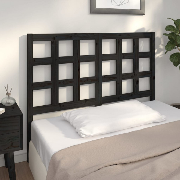 Cabeceira de cama em madeira maciça de pinho preto 125,5x4x100 cm D