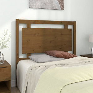 Cabecero de cama madera maciza pino marrón miel 105.5x4x100 cm D