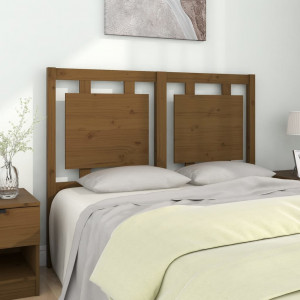 Cabecero de cama madera maciza pino marrón miel 125.5x4x100 cm D