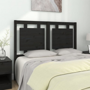 Cabecero de cama madera maciza de pino negro 125.5x4x100 cm D