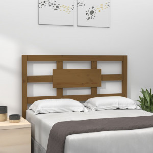 Cabecero de cama madera maciza pino marrón miel 80.5x4x100 cm D