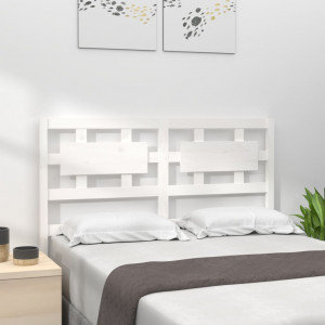 Cabecero de cama madera maciza de pino blanco 125.5x4x100 cm D