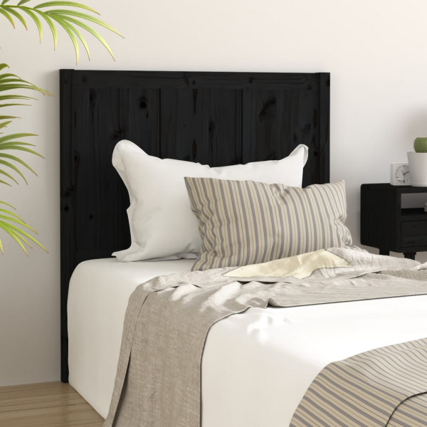Cabeceira de cama em madeira maciça de pinho preto 95,5x4x100 cm D