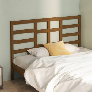 Cabecero de cama madera maciza de pino marrón miel 141x4x104 cm D
