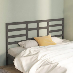 Cabecero de cama madera maciza de pino gris 186x4x104 cm D