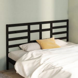 Cabecero de cama madera maciza de pino negro 186x4x104 cm D