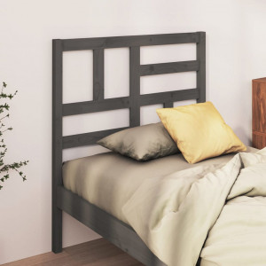 Cabecero de cama madera maciza de pino gris 81x4x104 cm D