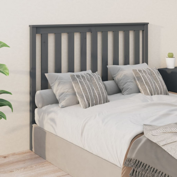 Cabeça de cama madeira maciça de pinho cinza 126x6x101 cm D