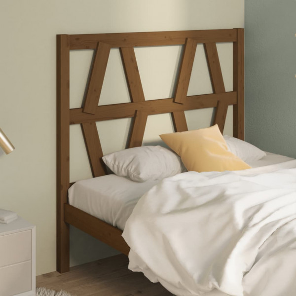 Cabeça de cama madeira maciça de pinho marrom mel 106x4x100 cm D