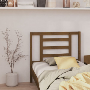 Cabecero de cama madera maciza de pino marrón miel 96x4x100 cm D