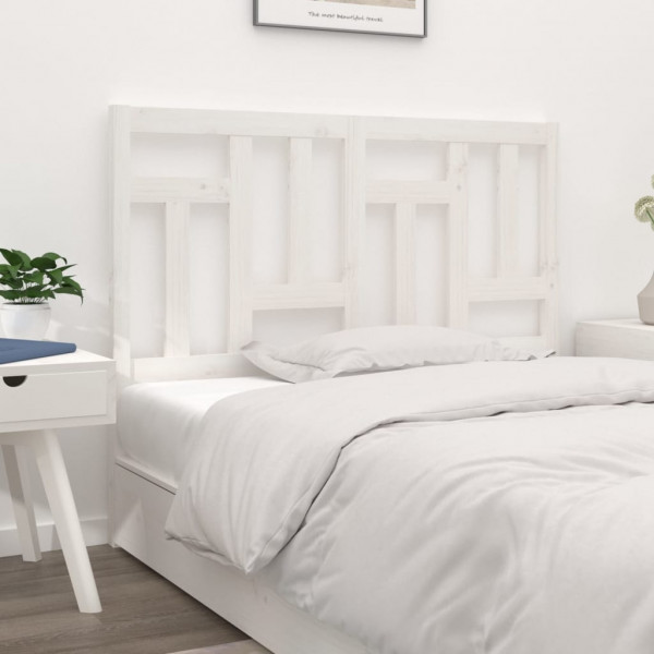 Cabecero de cama madera maciza de pino blanco 125.5x4x100 cm D