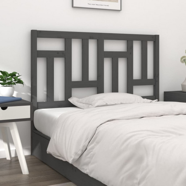Cabecero de cama madera maciza de pino gris 155.5x4x100 cm Cabecero de cama madera maciza de pino gris 155.5x4x100 cm D