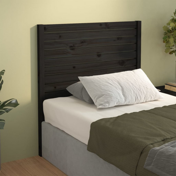 Cabeça de cama madeira maciça de pinho preto 96x4x100 cm D