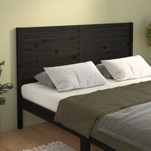 Cabecero de cama madera maciza de pino negro 126x4x100 cm D