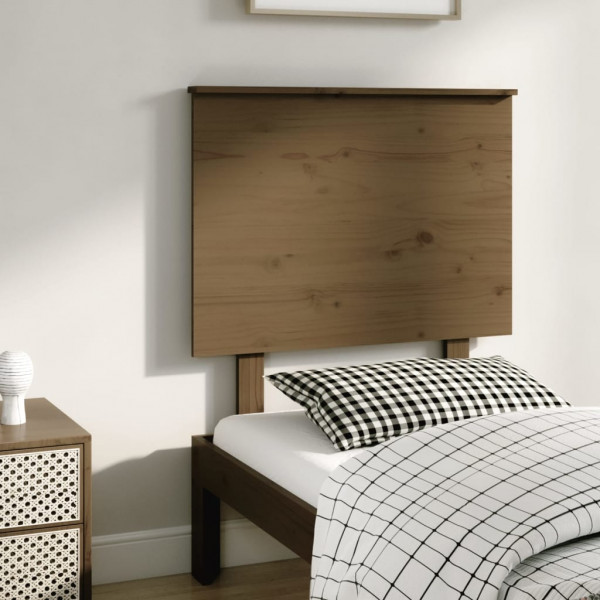 Cabecero de cama madera maciza de pino marrón miel 79x6x82.5 cm D