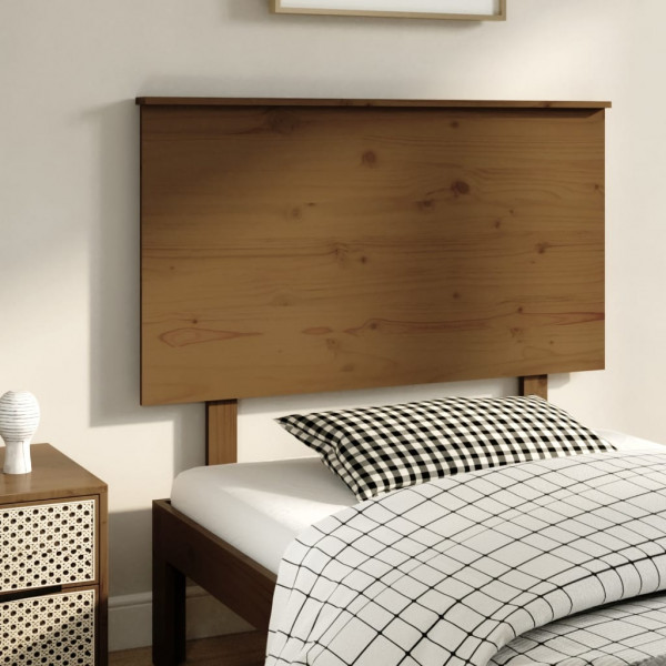 Cabeceira de cama em madeira de pinho maciça castanho mel 94x6x82,5 cm D