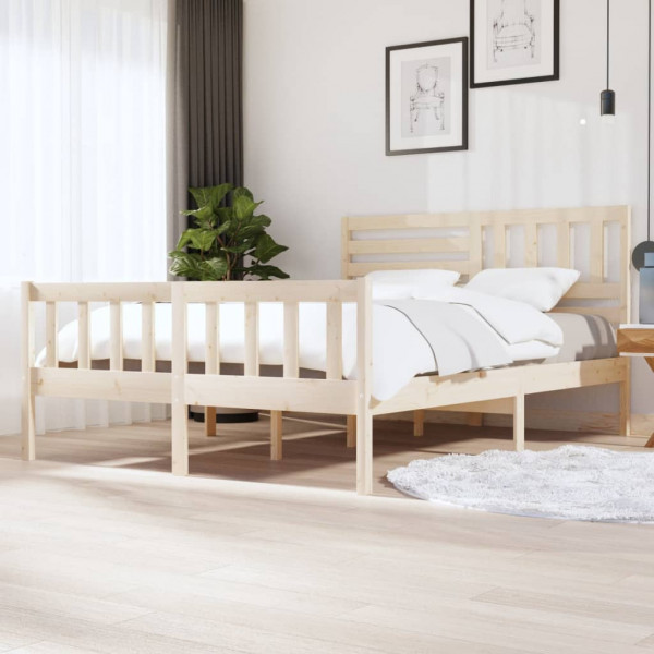 Estrutura de cama em madeira maciça 160x200 cm D
