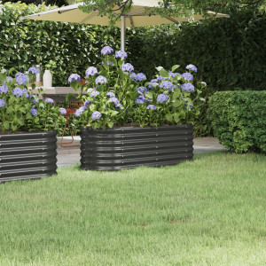 Jardinera acero con recubrimiento polvo antracita 114x40x36 cm D