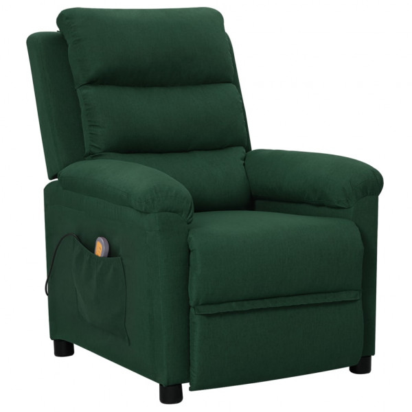 Sillón de masaje de tela verde oscuro D