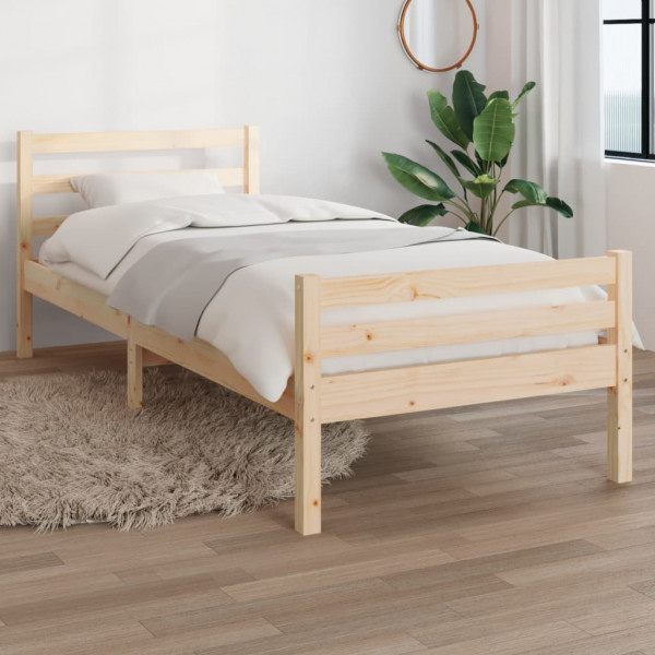 Estrutura de cama individual em madeira maciça 90x190 cm D