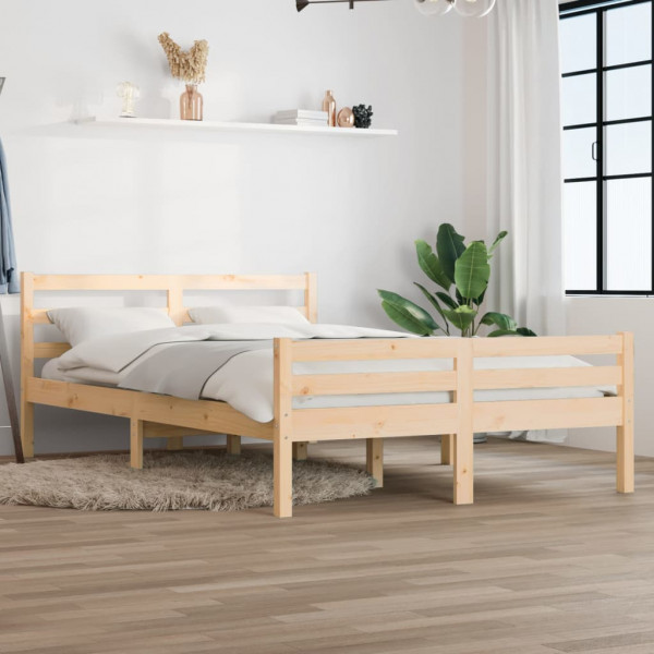 Estrutura de cama king em madeira maciça 150x200 cm D