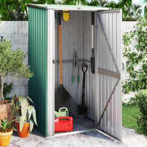 Cobertizo de jardín acero galvanizado verde 118.5x97x209.5 cm D