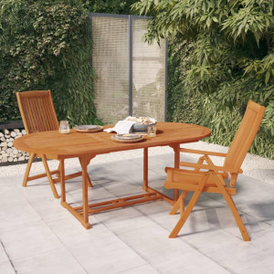 Mesa de jardín madera maciza de eucalipto 200x100x75 cm D